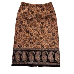 Vintage 80s Briggs Plus Size Brown Tan Maxi Skirt Size 14/16